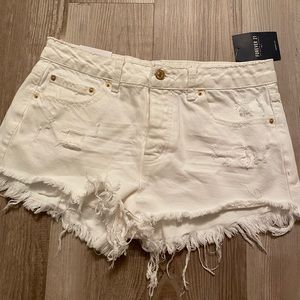White denim shorts